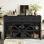 Buffet industriel avec portes de grange coulissantes et tablettes réglables-32394054