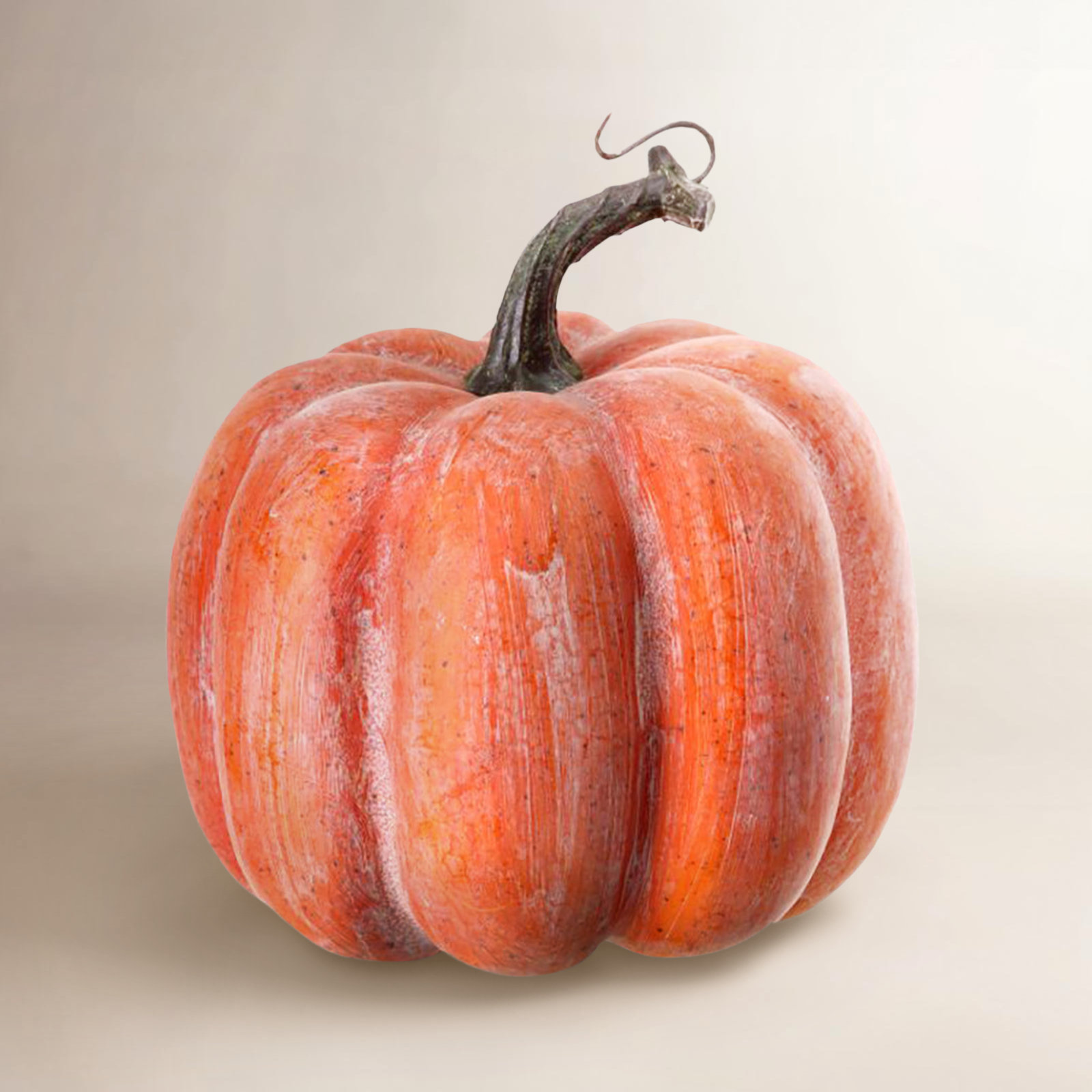 Weathered Pumpkin with Vine Holiday Accent