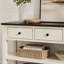 Console rétro avec deux tablettes ouvertes, structure et pieds en bois de pin massif-1959078401-1959078403-1959078405