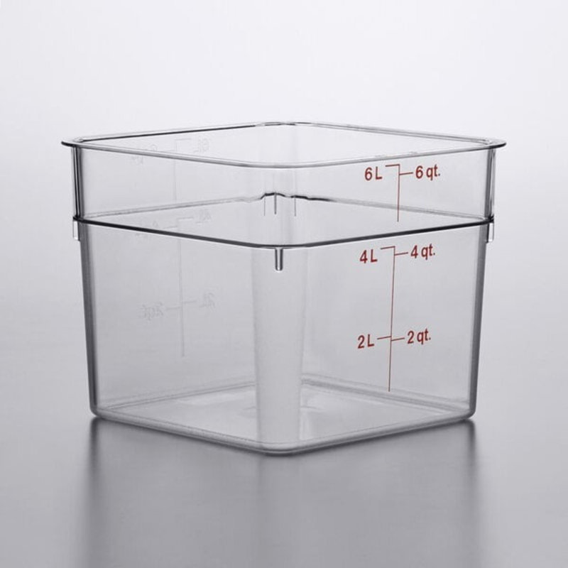 Contenant alimentaire en polycarbonate transparent 12 po Choice - Empilable durable certifié NSF pour les cuisines commerciales
