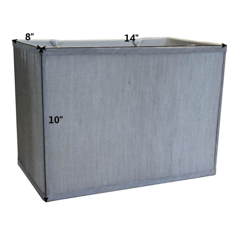 10'' H x 8'' W Linen Rectangle Lamp Shade, Grey