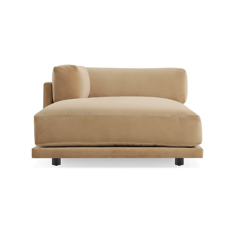 Canapé modulaire 51 po méridienne Sunday, Face à la gauche, Mélange de polyester velours chameau