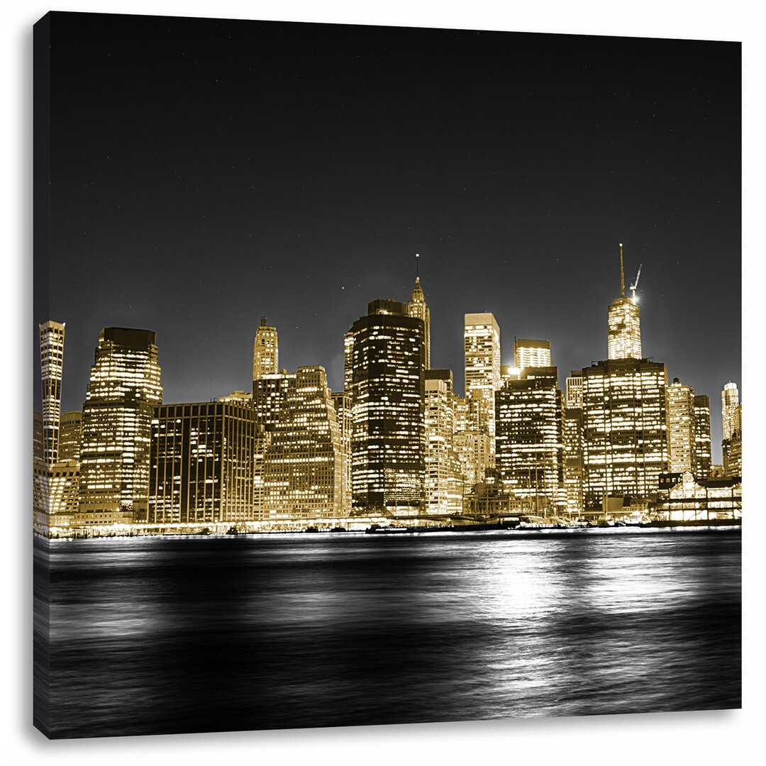 Leinwandbild Manhattan Skyline bei Nacht