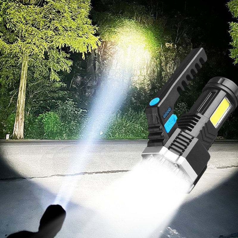 Multifunctional Bright Flashlight Outdoor LED Portable Home USB Rechargeable Flashlight
