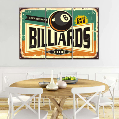 " Billiards Club " 3 - Pieces
