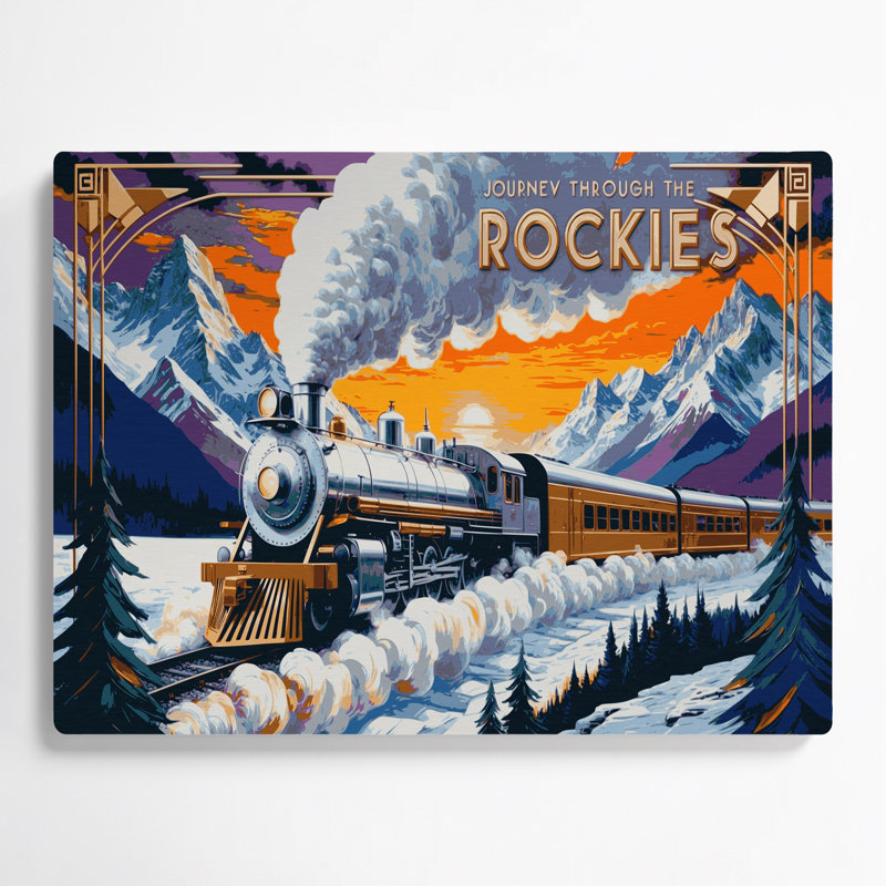 Transport, art rétro en métal, affiche de voyage en train, 8" H x 10" W x 0.05" D