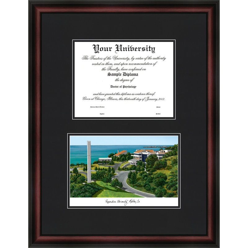 Cadre de diplôme de diplomate pepperdine waves NCAA