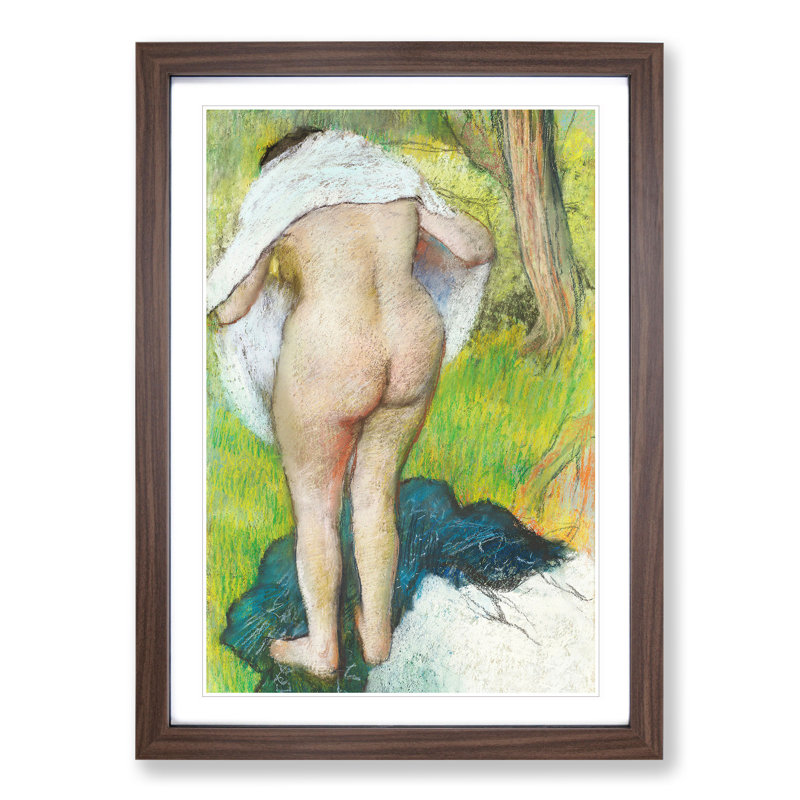 Drying by Edgar Degas - Picture Frame Painting, 65cm H x 48cm W x 2cm D, Walnut Framed