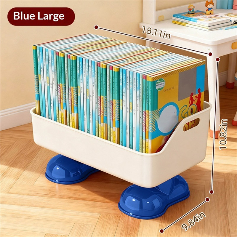 Portable Floor Storage Rack / Under-desk Book Shelf, Blue
