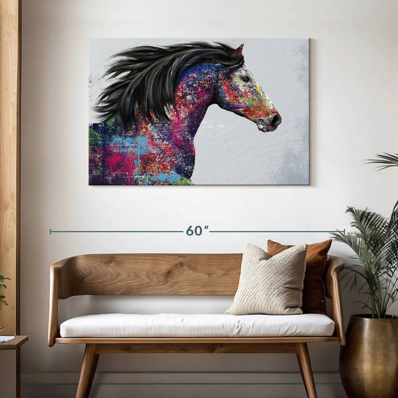 Huile de cheval de course, H 30 po x l 45 po