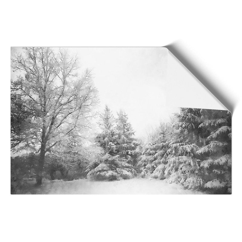 Winter Forest Painting - Wall Art, 21cm H x 30cm W x 0.1cm D