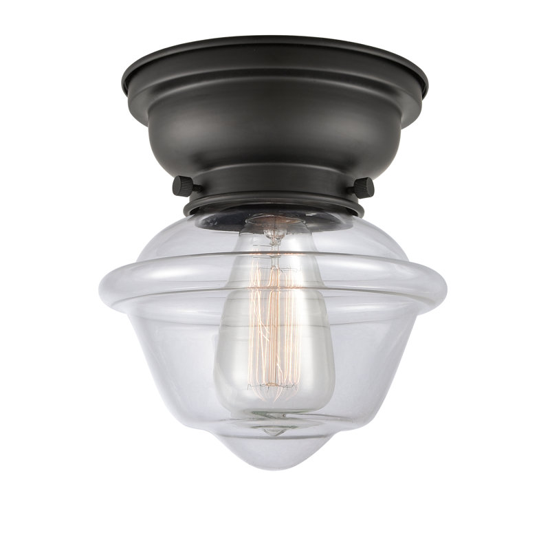 Plafonnier encastré 1 lumière 7,5 po Baptiste, Transparent, Noir mat, Ampoule DEL 6 watts Vinage