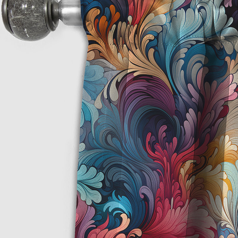 Ethno Paisley Harmony Fuse Marble Motif II - Rideau occultant en marbre abstrait - 1 panneaux, L 52 po x L 84 po