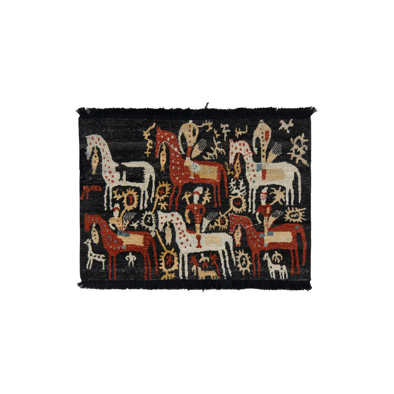 Burano Hand Knotted Wool Geometric Area Rug, Rectangle 10' x 14'