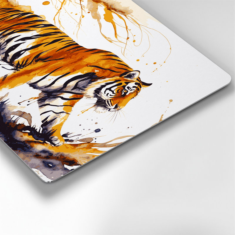 «Big Cats», art mural beige en tigre doré, H 8 po x l 10 po