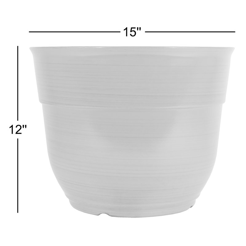 Maisonette Round Pot Planter with Drainage Holes , Bright Orange