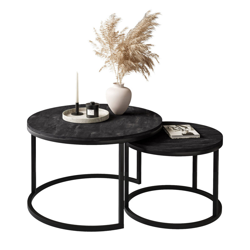 Harsho Frame Coffee Table, 49cm H x 70cm L x 70cm W, Black