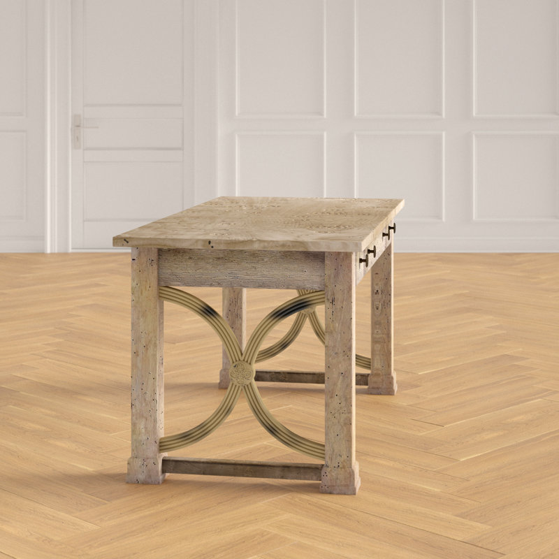 Melange Brown Writing Desk with Drawer and Filing Cabinet
