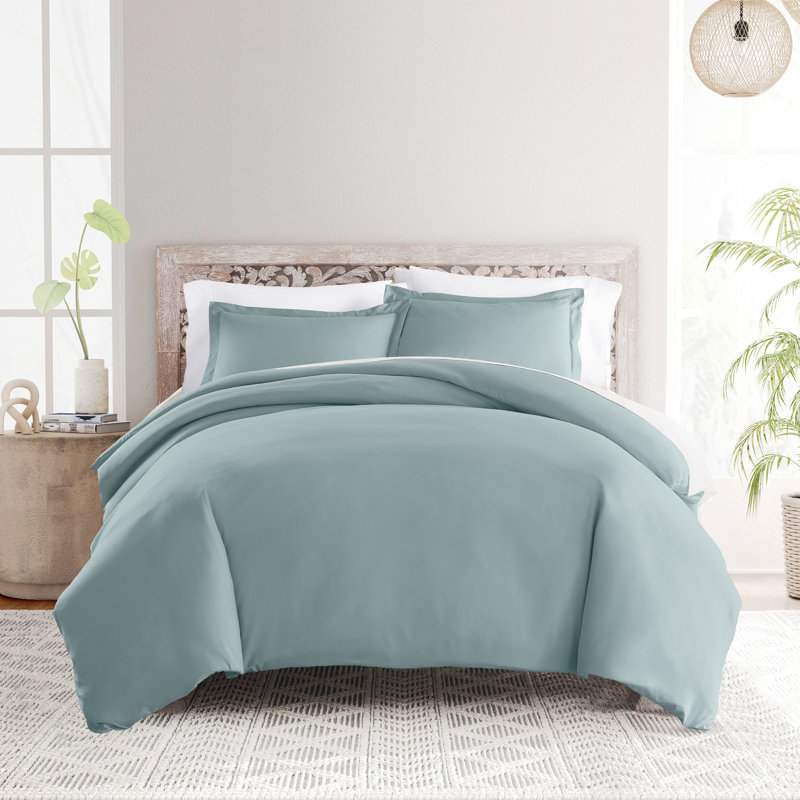 Super Soft Microfiber Duvet Cover Set, King Duvet Cover + 2 Shams, Ocean