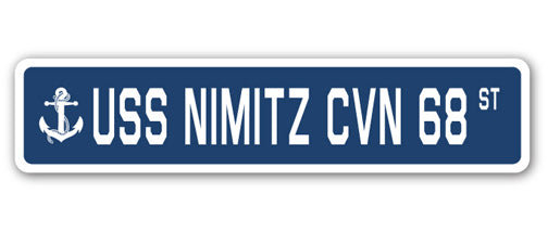 Plaque de rue en plastique robuste Nimitz Cvn 68 7 po x 30 po