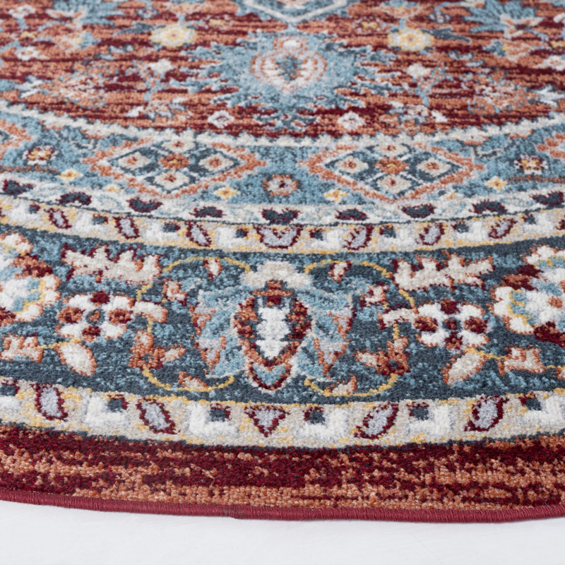 Bayside Performance Machine Washable Oriental Rug, Round 6'7"