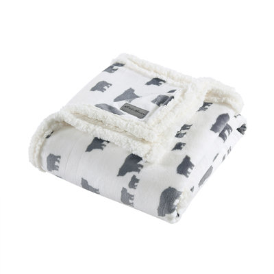 Eddie Bauer Plush Plaid Sherpa Reversible Blanket