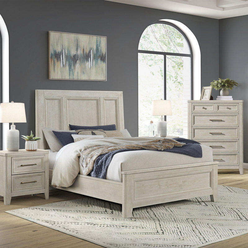 Clinger Solid Wood Panel Bed, King