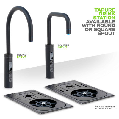 Modern Drink Station with Square Purifier - Instant Boiling, Sparkling, and Chilled Water Dispenser