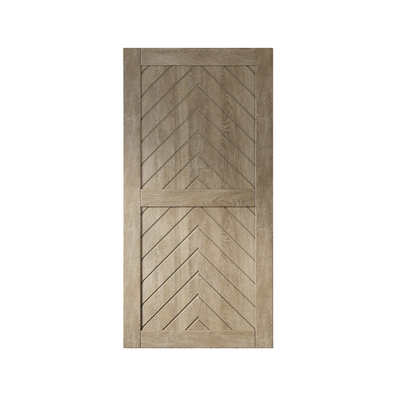 Porte de grange en bois de pin 4-en-1 à finition grise et non assemblée de 32 po x 80 po Homacer de Homacer (usage intérieur seulement)