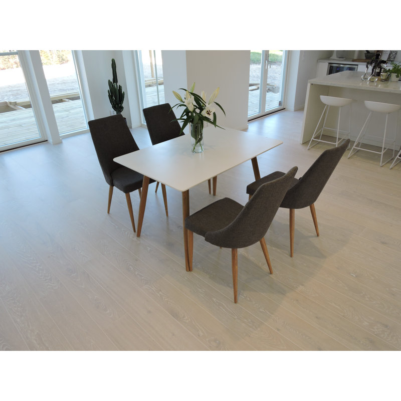Ines 4 - Person Dining Set, Black/Oak, Oak