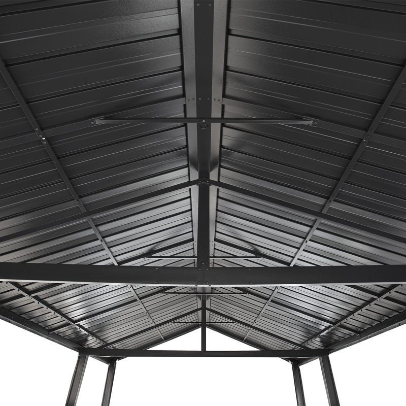 Samara 12' x 20' Dark Gray Aluminum and Steel Carport Kit