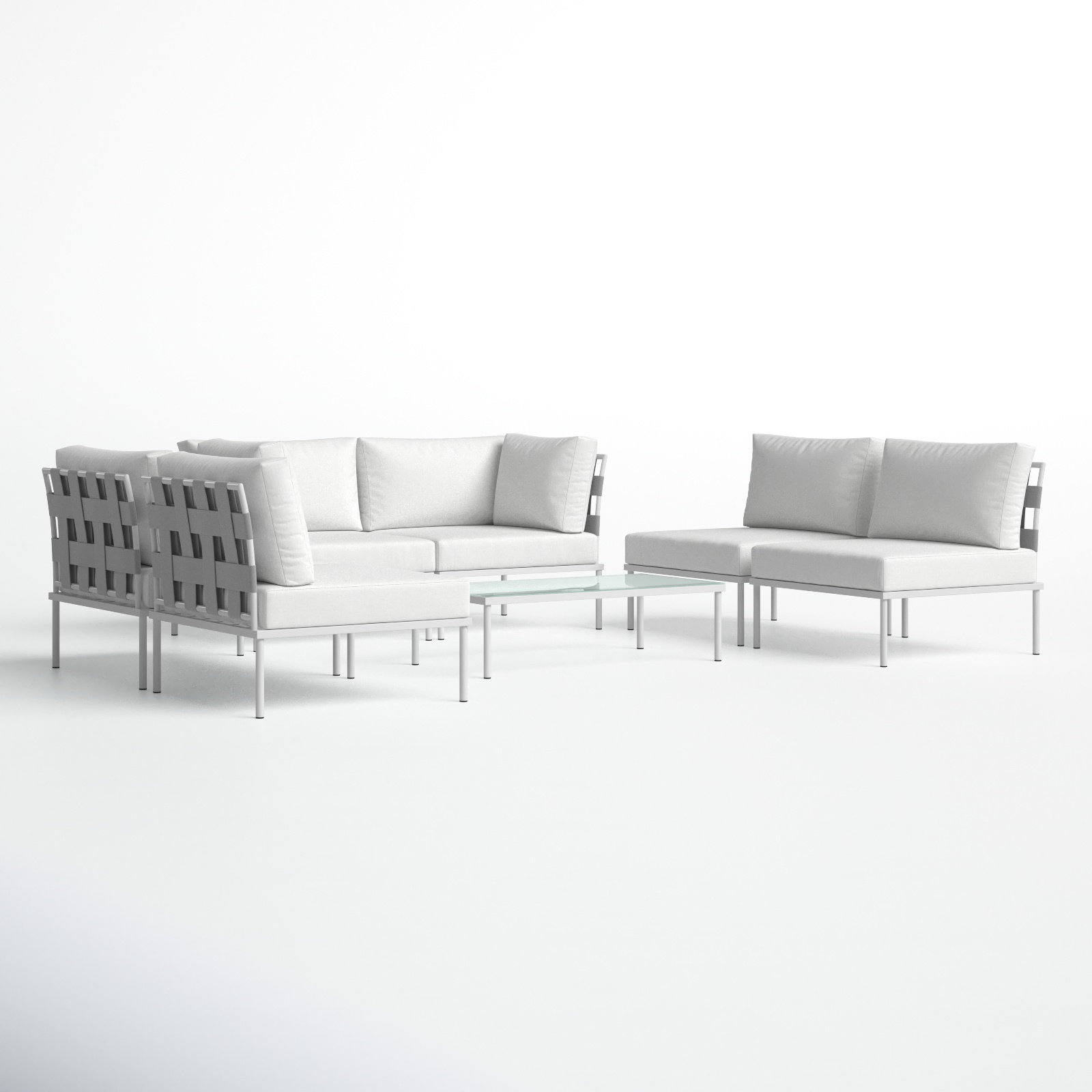 Harmony 6-Person Patio Seating Group, White