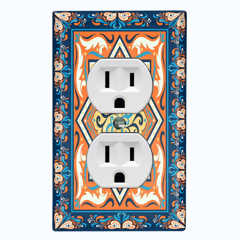 Patterned 1 - Gang Duplex Outlet Standard Wall Plate