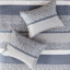 Ensemble de courtepointe réversible 6 pièces en bleu marine / très grand lit. Rembourrage. Coussins décoratifs plissés. Très grand lavable et enchanteur. Pièces avec coussins. Polyvalent-121313507-121313506