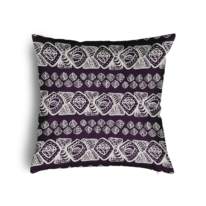 Overkamp Geometric Square Cushion, 65cm H x 65cm W x 15cm D, Purple