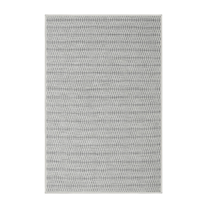 Tapis contemporain gris / noir, Rectangle 4 pi x 6 pi