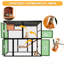 Catio en bois à 4 niveaux, grande enceinte intérieure pour chat, pour chats multiples, avec couvercle et rampe imperméables