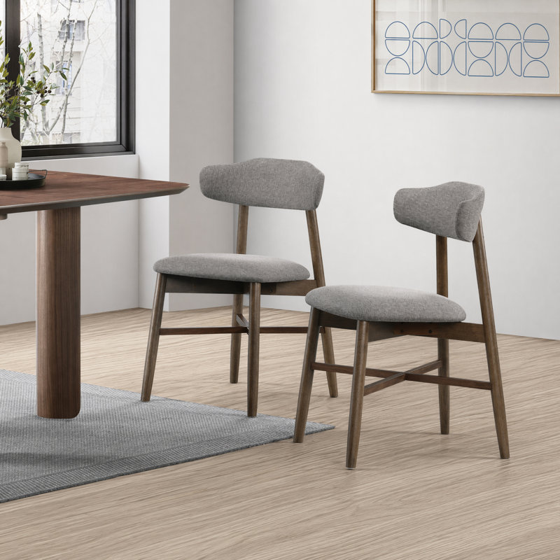 Chaise rembourrée en bois massif, Brun