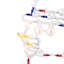 Décoration de fenêtre de Noël en forme de bonhomme de neige 18 po rouge et bleu