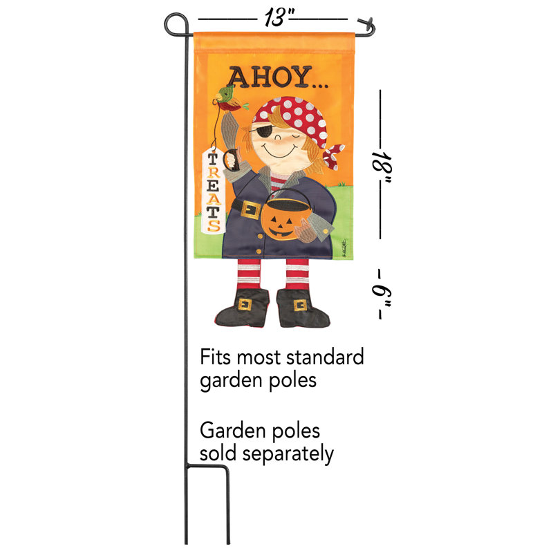 Drapeau de jardin en polyester à 2 côtés Aylani 44 po x 30 po