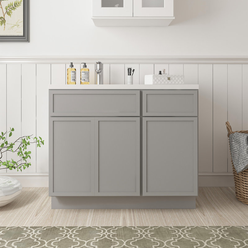 Base de meuble-lavabo simple 39 po seulement, Gris