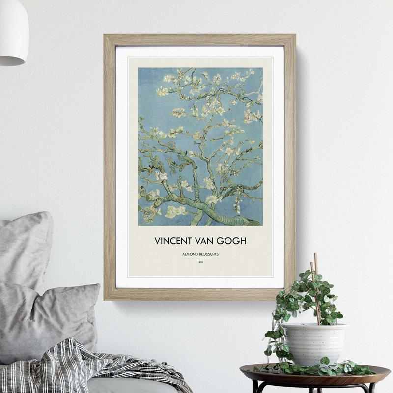 Almond Blossom Brancehs Vol.1 by Vincent Van Gogh - Picture Frame Painting, Oak Framed, 65cm H x 48cm W x 2cm D