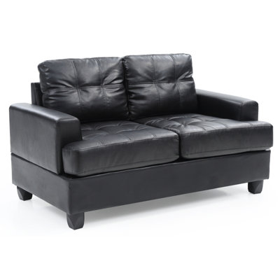 Stylish Transitional Black Loveseat For Two
