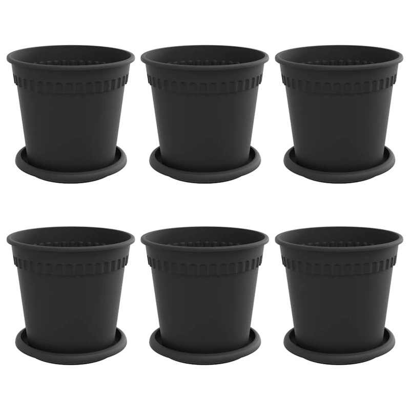 Pot Planter, 14cm H x 17cm W x 17cm D, Black