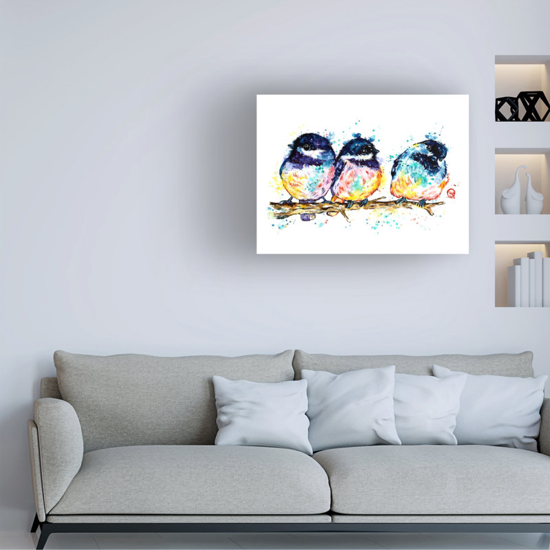 Lisa Whitehouse Chickadees, art sur toile, H 35 po x l 47 po