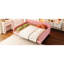 Grand lit, lit de jour, revêtement en lin doux, support solide, polyvalent, 4 pieds de soutien à usage domestique, design moderne, fonctionnel, bois de pin massif, cadre, assemblage facile