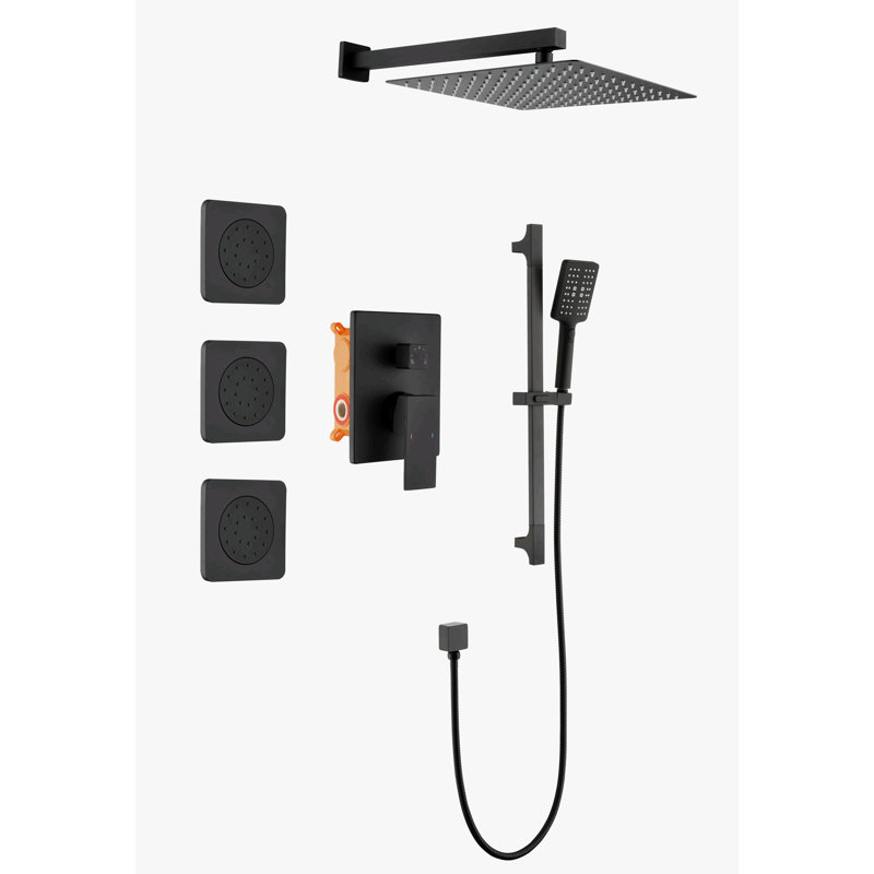 with Rough in-Valve, Matte Black