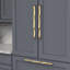 Poignée pour appareil Trellis Collection - Poignée d'armoire centrale à centrale de 18 po en laiton doré brossé - Quincaillerie traditionnelle pour tiroirs et armoires-122610208-122610222