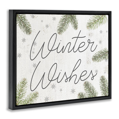«Winter Wishes with Sprigs», art mural sur toile par Lil 'Rue