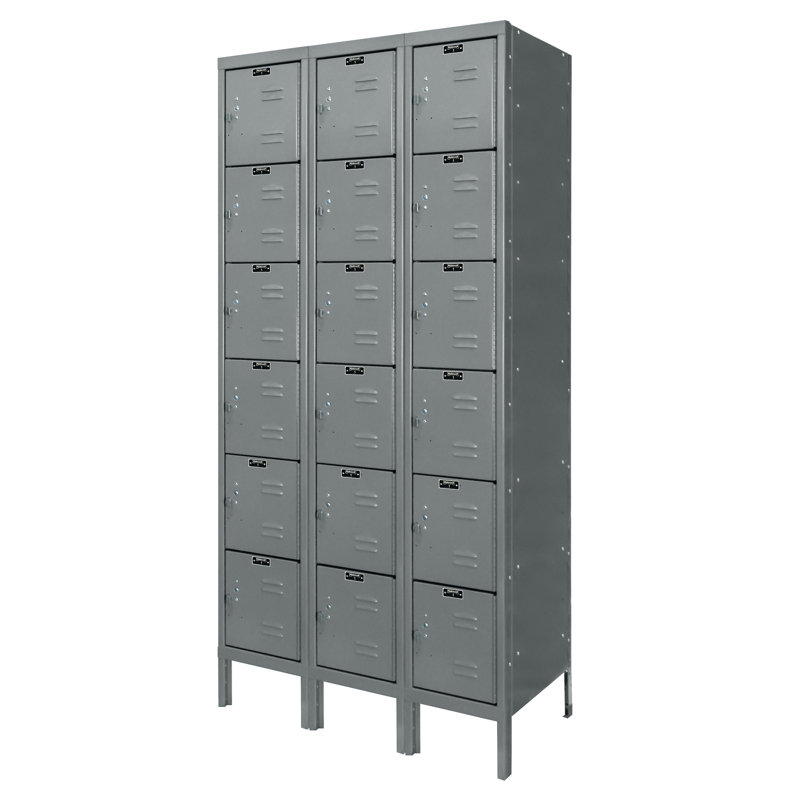 Casier large à 6 étages 3 étages Premium, H 78 po x l 36 po x P 12 po, Non assemblés, Gris foncé
